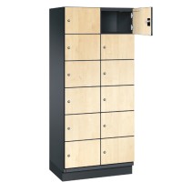 CAMBIO wooden locker with 12 compartments HPL doors (wide model)