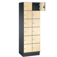CAMBIO wooden locker with 12 compartments HPL doors (narrow mode..