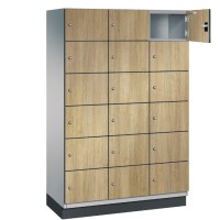 CAMBIO wooden locker with compartments 18 HPL doors (wide model)