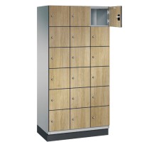 CAMBIO wooden locker with 18 compartments HPL doors (narrow mode..