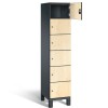 CAMBIO wooden locker with 6 compartments HPL doors (wide model)