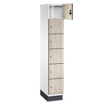 CAMBIO wooden locker with 6 compartments HPL doors (narrow model..