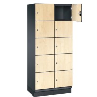 CAMBIO wooden locker with 10 compartments - HPL doors (wide mode..