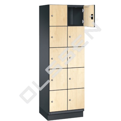 CAMBIO wooden locker with 10 compartments - HPL doors (narrow model)