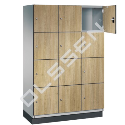 CAMBIO wooden locker with 12 compartments - HPL doors (wide model)