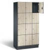 CAMBIO wooden locker with 12 compartments - HPL doors (narrow model)