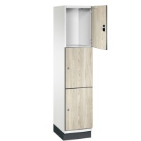 CAMBIO wooden locker with 3 compartments - HPL doors (wide model..