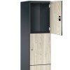 CAMBIO wooden locker with 3 compartments - HPL doors (wide model)