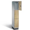 CAMBIO wooden locker with 3 compartments - HPL doors (narrow model)