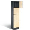 CAMBIO wooden locker with 4 compartments - HPL doors (wide model)