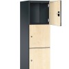 CAMBIO wooden locker with 4 compartments - HPL doors (wide model)