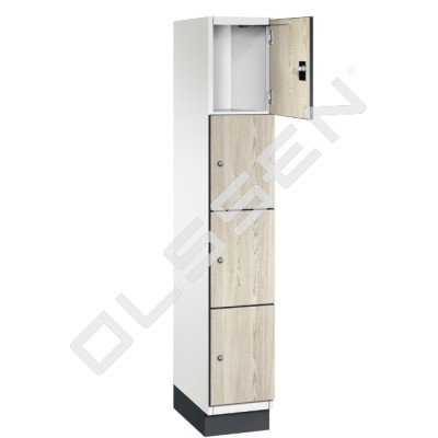CAMBIO wooden locker with 4 compartments - HPL doors (narrow model)