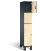 CAMBIO wooden locker with 4 compartments - HPL doors (narrow model)