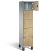 CAMBIO wooden locker with 5 compartments - HPL doors (wide model)