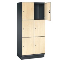 CAMBIO wooden locker with 6 compartments - HPL doors (wide model..