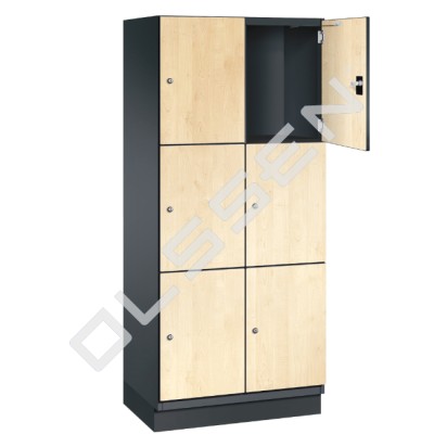 CAMBIO wooden locker with 6 compartments - HPL doors (wide model)