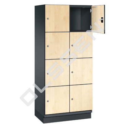 CAMBIO wooden locker with 8 compartments - HPL doors (wide model)