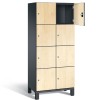 CAMBIO wooden locker with 8 compartments - HPL doors (wide model)