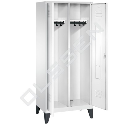 CLASSIC Clothes locker on legs with 2 wide compartments (1 person)