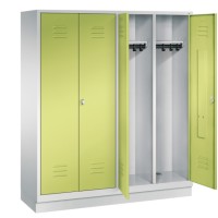 CLASSIC Clothes locker on base with 4 wide compartments (2 perso..