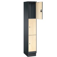 EVOLO Wooden locker with 3 narrow compartments (MDF)