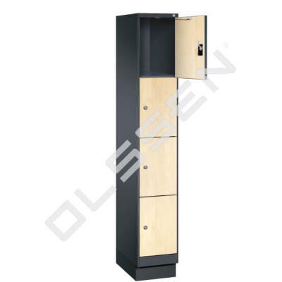 EVOLO Wooden locker with 4 narrow compartments (MDF)