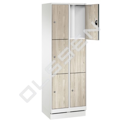 EVOLO Wooden locker with 6 narrow compartments (MDF)