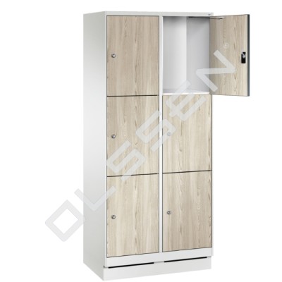 EVOLO Wooden locker with 6 wide compartments (MDF)