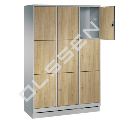 EVOLO Wooden locker with 9 wide compartments (MDF)