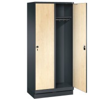 EVOLO Wooden clothes locker for 2 persons - wide model (MDF)