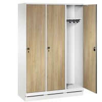 EVOLO Wooden clothes locker for 3 persons - wide model (MDF)