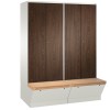 2-Person Wooden MDF clothes locker with large storage box (Evolo)