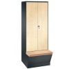 1-Person Wooden HPL clothing locker with large storage box (Evolo)