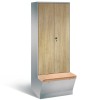 1-Person Wooden MDF clothing locker with large storage box (Evolo)