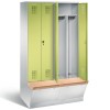 2-person steel clothing locker with large storage box (Evolo)