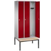 3-person clothing locker with under bench seat (Express)
