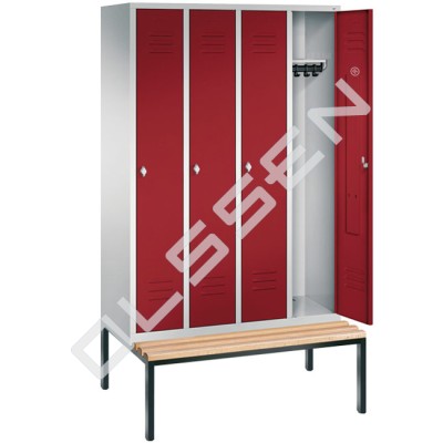 4-person clothing locker with under bench seat (Express)
