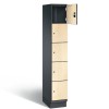 CAMBIO wooden locker with 5 compartments - HPL doors (narrow model)