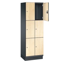 CAMBIO wooden locker with 6 compartments - HPL doors (narrow mod..