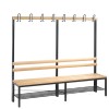 Cloakroom bench 200 cm wide - Single-sided with wooden slats
