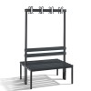 Cloakroom bench 100 cm wide - Double-sided with plastic slats