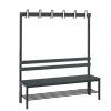 Cloakroom bench 150 cm wide - Single-sided with plastic slats