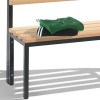 Cloakroom bench 150 cm wide - Single-sided with wooden slats