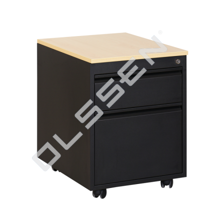 Metal Mobile Drawer Cabinet with top shelf - 2 drawers (58 cm deep)