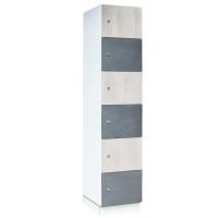 LUVIO Wooden locker with 6 compartments