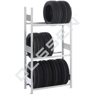 Galvanized steel tire rack - 3 or 4 floors (100 cm wide)