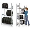 Galvanized steel tire rack - 3 or 4 floors (115 cm wide)