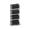 Galvanized steel tire rack - 3 or 4 floors (130 cm wide)