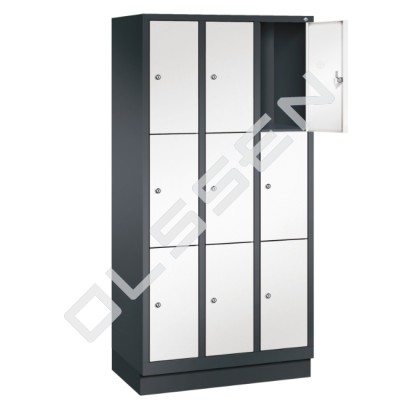 Metal locker with 9 compartments - narrow model (Polar)